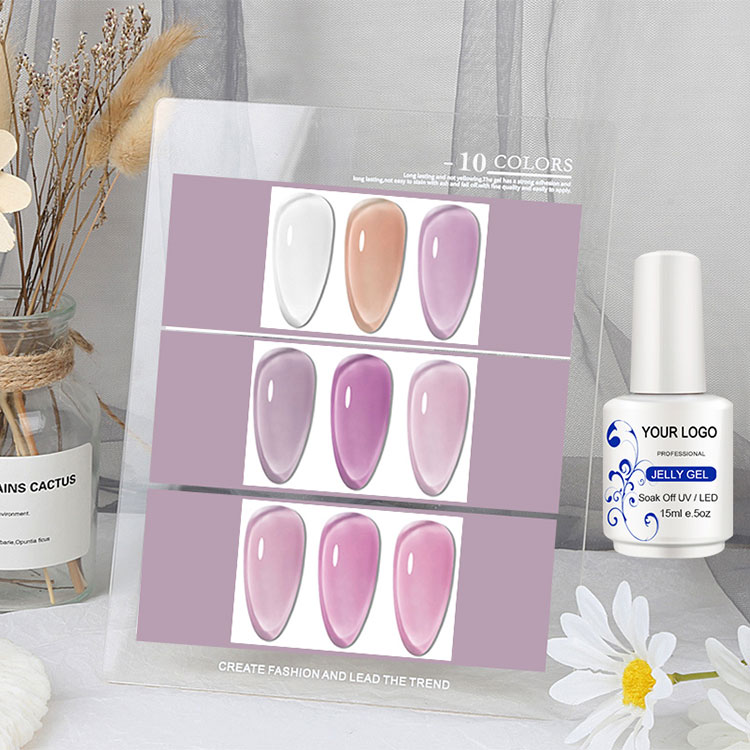 15 ml de hielo a través de pulido de gel de uñas de gelatina blanca rosa