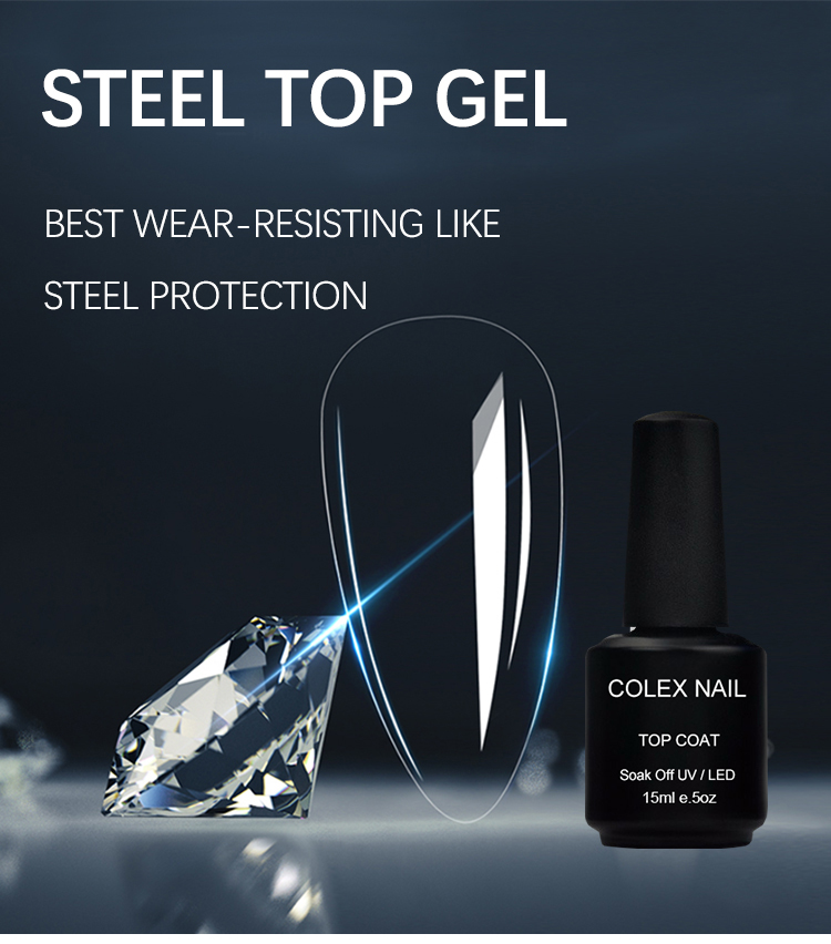 Efecto perfecto de la capa superior de gel