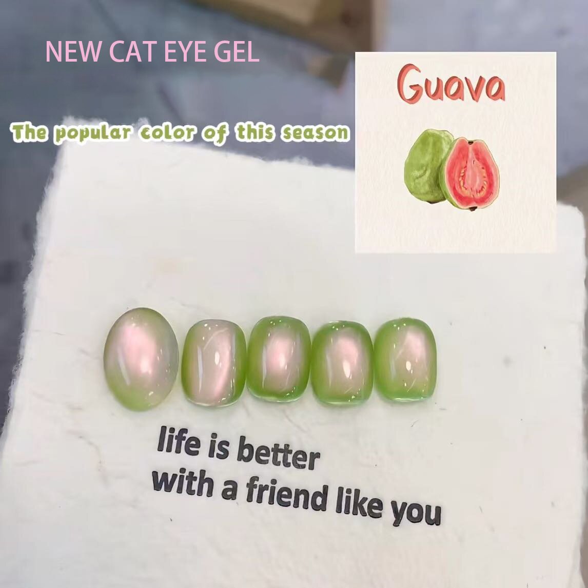 El esmalte de gel para gatos de gato inspirado en la guayaba toma el centro del escenario de las uñas
