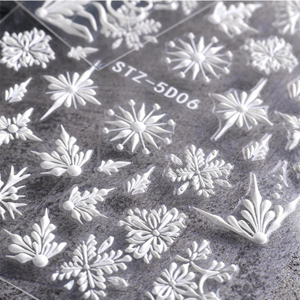 Etiquetas engomadas del arte del clavo del copo de nieve 5D