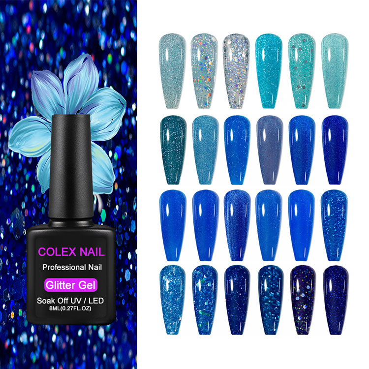 8 ml de brillo azul esmalte de gel