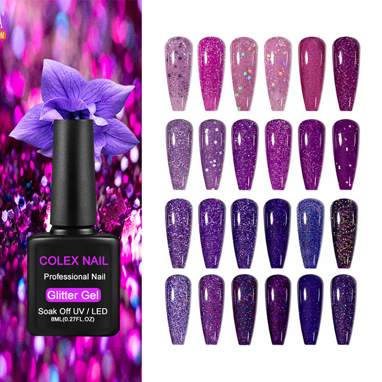 8 ml de esmalte de gel de brillo púrpura