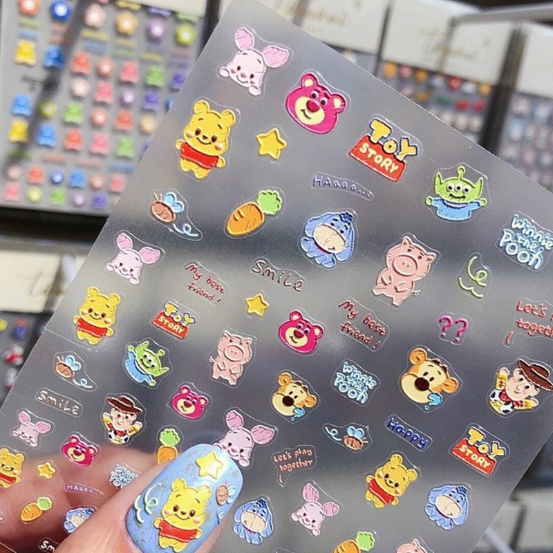 Pegatinas de uñas autoadhesivas de dibujos animados