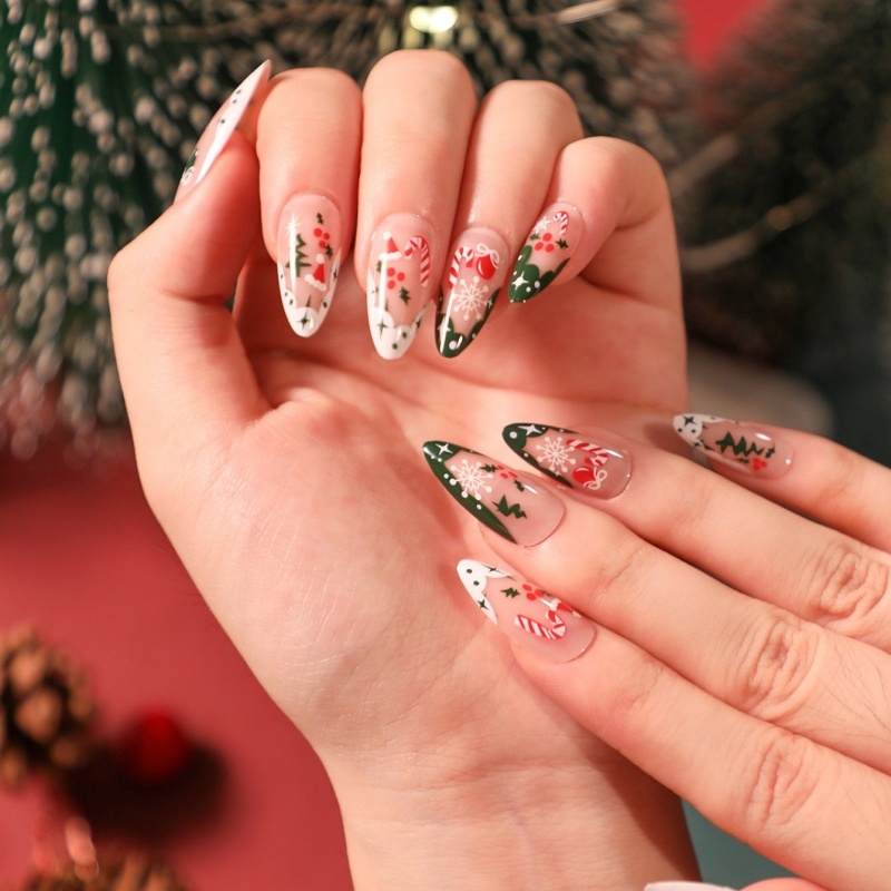 Uñas postizas navideñas