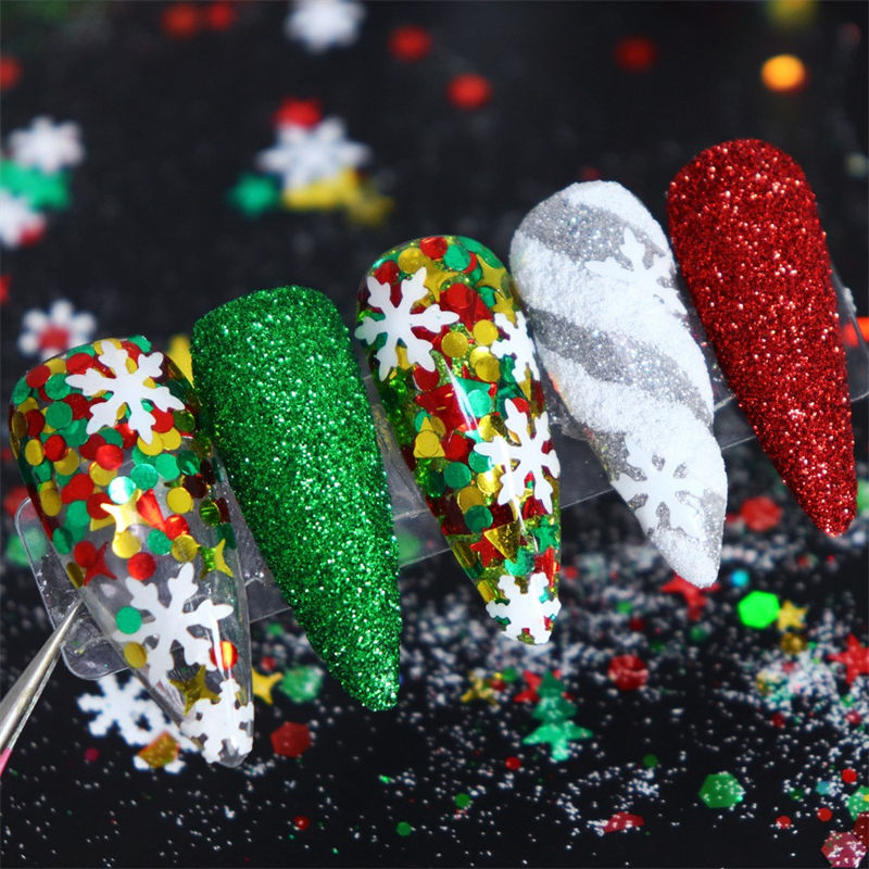 Set de polvos para uñas navideños