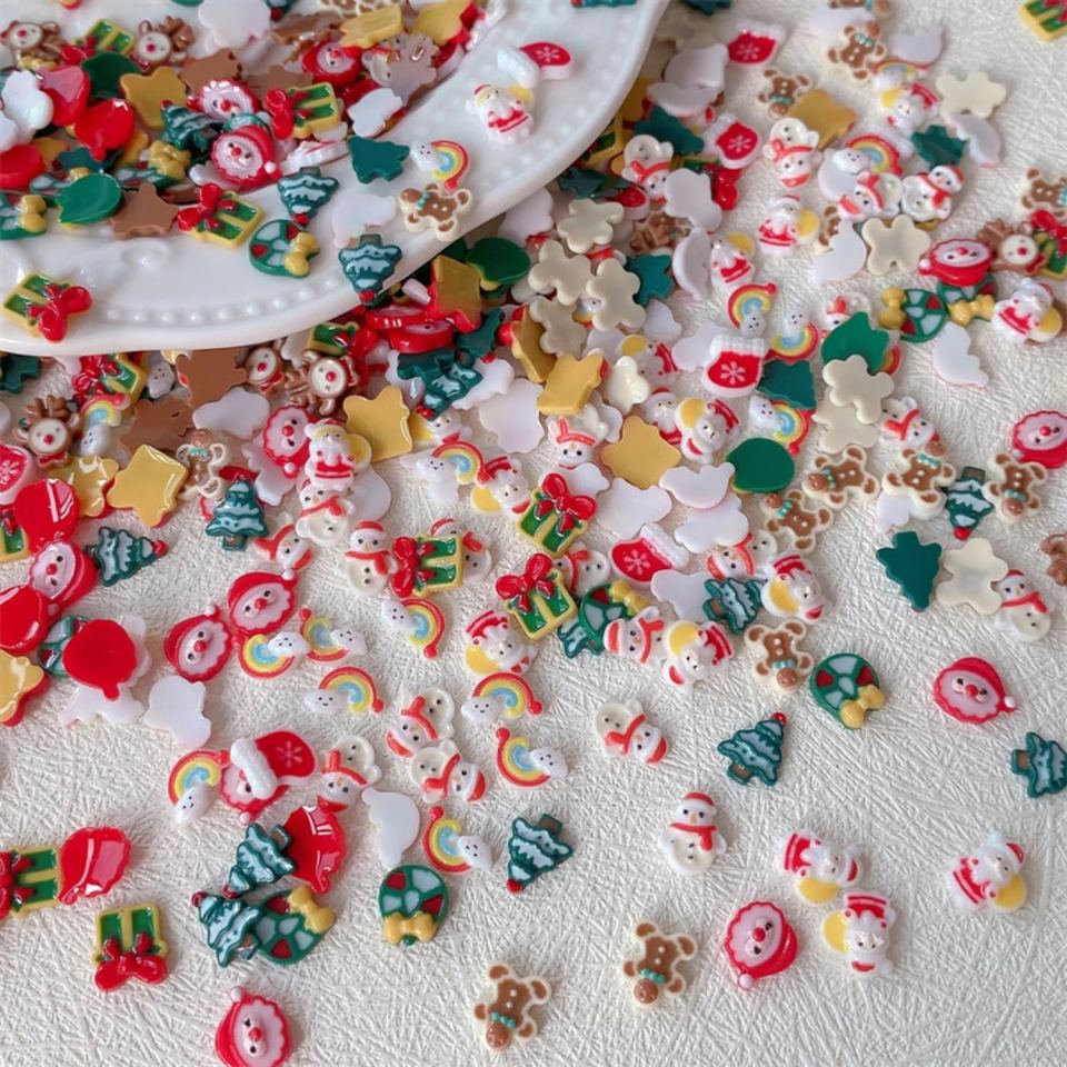 Diamantes de imitación para uñas navideñas