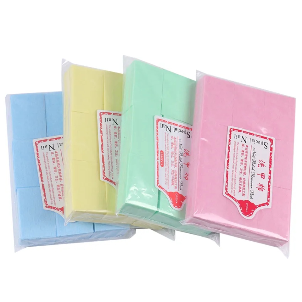 Toallitas de uñas de algodón de colores
