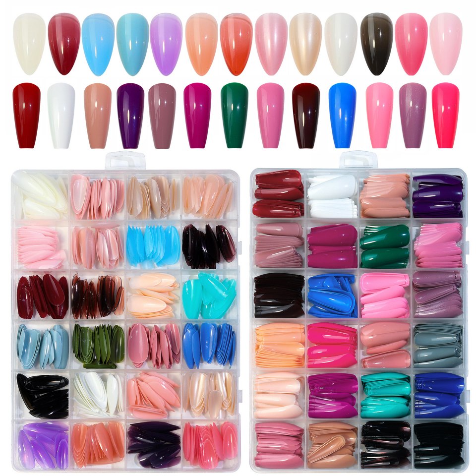 puntas de uñas postizas de colores