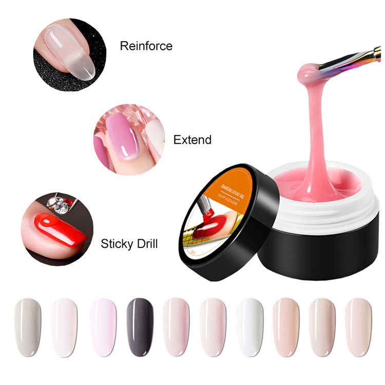 Esmalte en gel de extensión sólida de alto brillo y fácil coloración