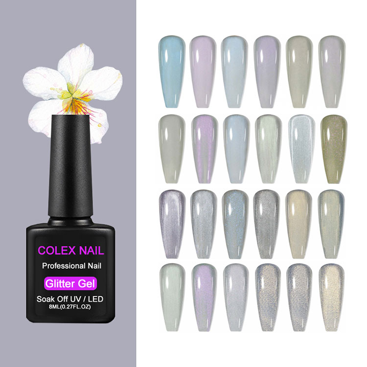 Esmalte de gel brillante y brillo