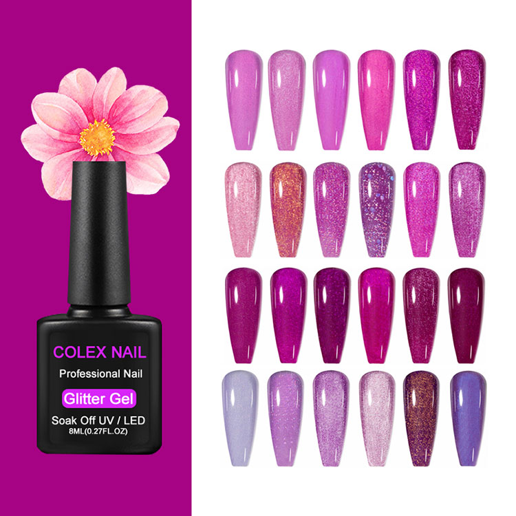 Buena tenacidad Glitter Gel esmalte