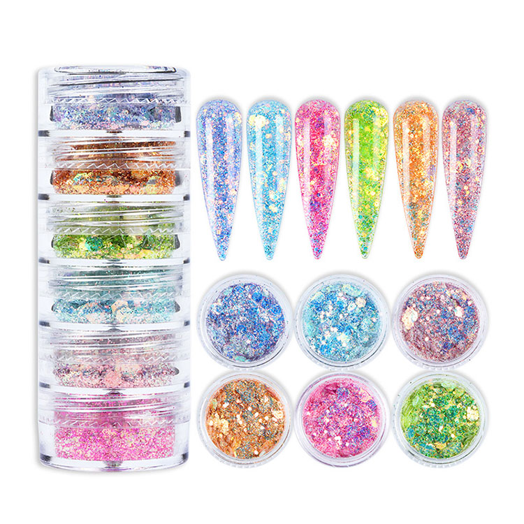 Polvo de brillo de uñas