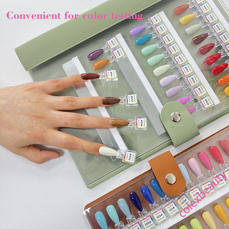 Tarjeta de color de esmalte de uñas