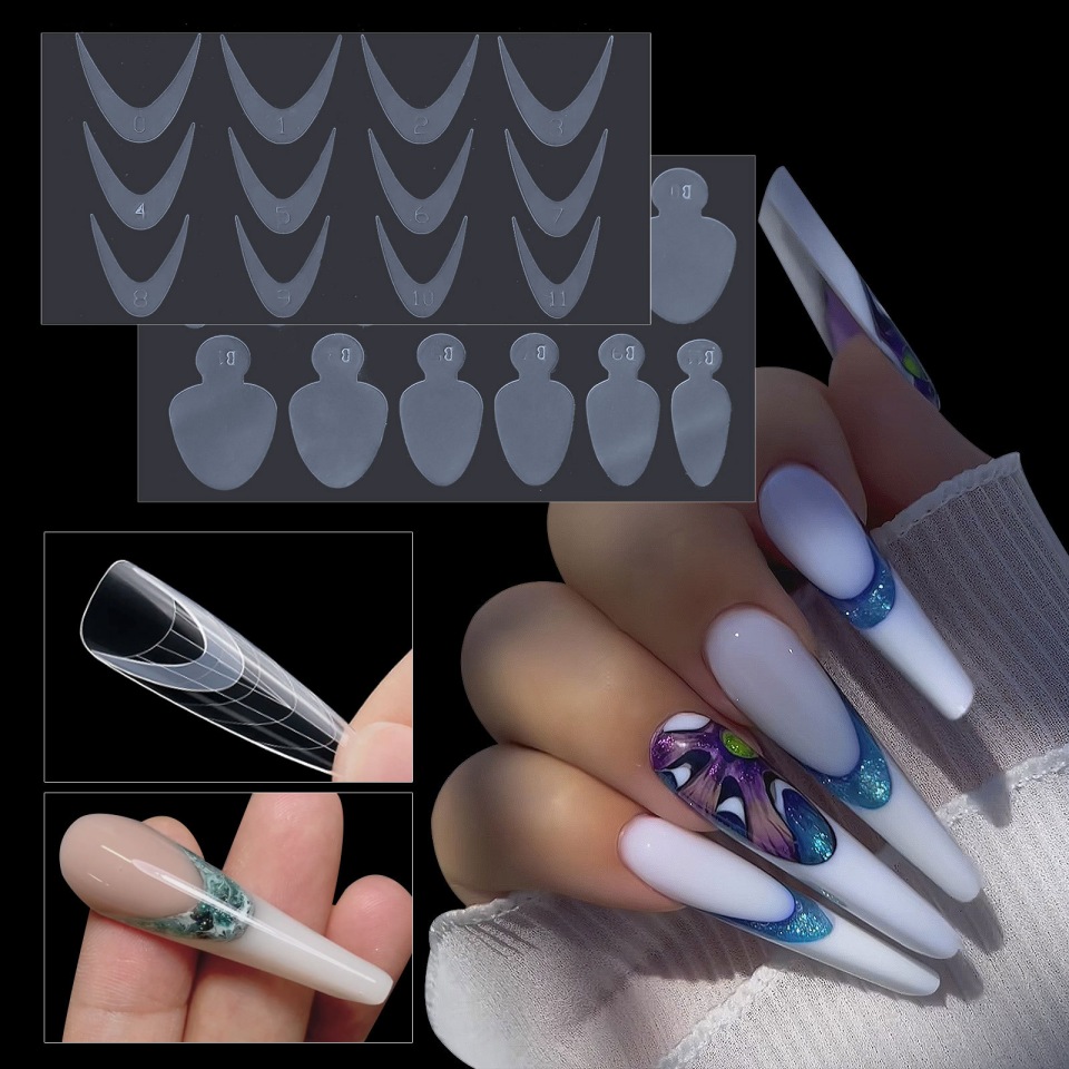 molde de uñas de gel de extensión sin papel