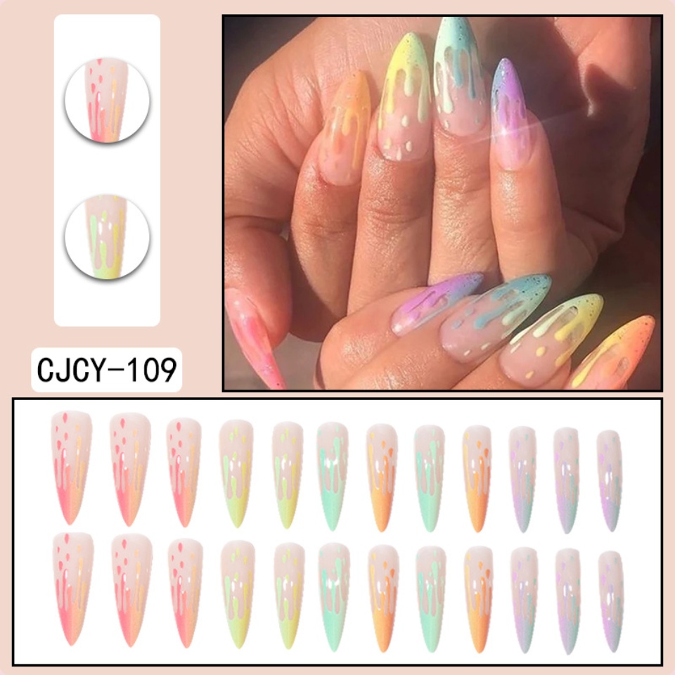Uñas postizas arcoiris